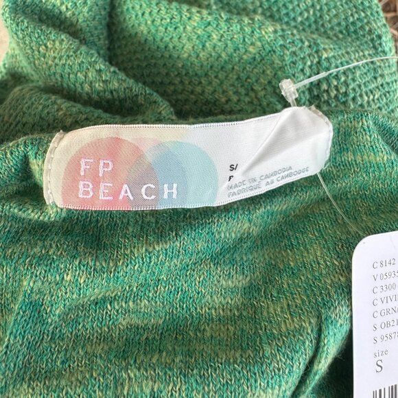 Free People FP Beach Vivid strapless, asymmetrical flowy knit top Size Small - Picture 6 of 12